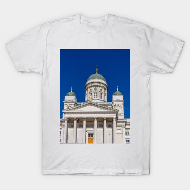 Main entrance to white Helsinki Cathedral T-Shirt by lena-maximova